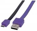 USB - Micro USB Kabel, 1 m, nicht verheddernd, schwarz-lila, MANHATTAN