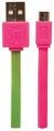 USB-micro-USB-Kabel, 1 m, nicht verheddernd, rosa-grün, MANHATTAN