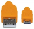 USB-micro-USB-Kabel, 1 m, umwickelt, blau-orange, MANHATTAN