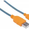 Weiteres Produktbild USB-micro-USB-Kabel, 1 m, umwickelt, blau-orange, MANHATTAN
