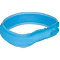 USB-Leuchthalsband FLAT, blau L-XL: 70 cm/30 mm