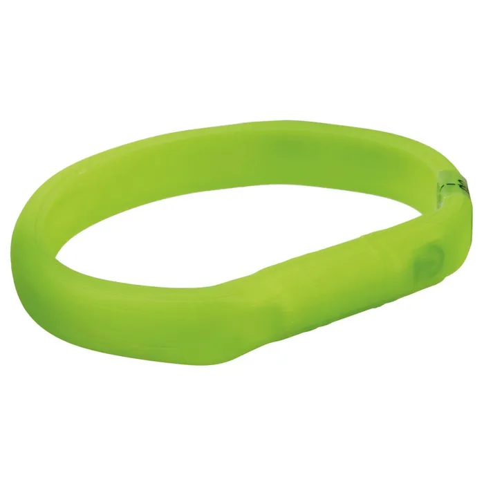 Hauptproduktbild USB svítící obojek PLOCHÝ, zelený M-L: 50 cm/18 mm