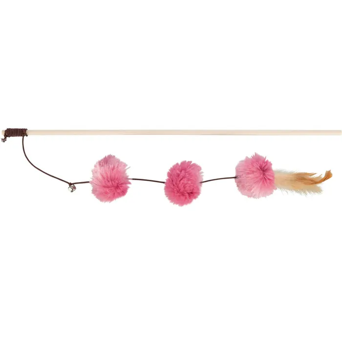 Hauptproduktbild Vábnička/prut s pompon míčky a peřím, 40cm
