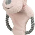 Weiteres Produktbild Vánoční sob na laně, šustící, 47 cm, plyš/bavlněné lano, růžová/šedá