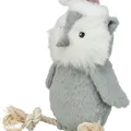 Weiteres Produktbild Vánoční sova na laně, se zvukem,  31 cm, plyš/bavlněné lano, šedá/bílá/béžová