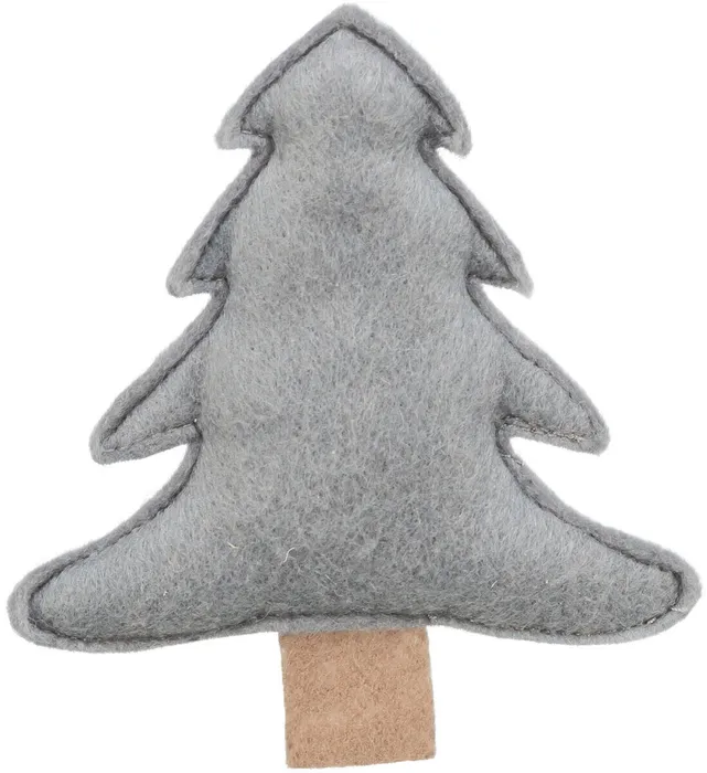 Hauptproduktbild Vánoční stromek s catnipem, 10.5 cm, filc, šedá