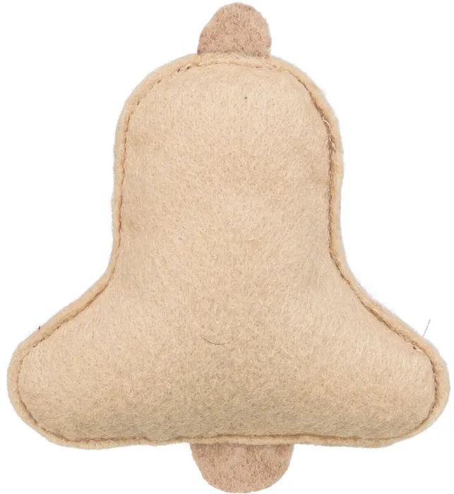 Hauptproduktbild Vánoční zvoneček s catnipem, 9.5 cm, filc, béžová