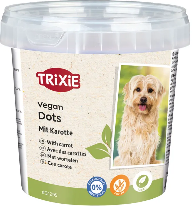 Hauptproduktbild Vegan Dots, měkké mini válečky s mrkví, 200 g