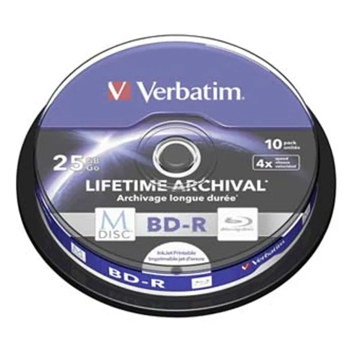 Hauptproduktbild Verbatim BD-R, 25GB, cake box, 43825, 4X, 10-pack, pro archivaci dat