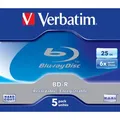 Verbatim BD-R, Single Layer 25GB, jewel box, 43715, 6x, 5er Pack, für Datenarchivierung