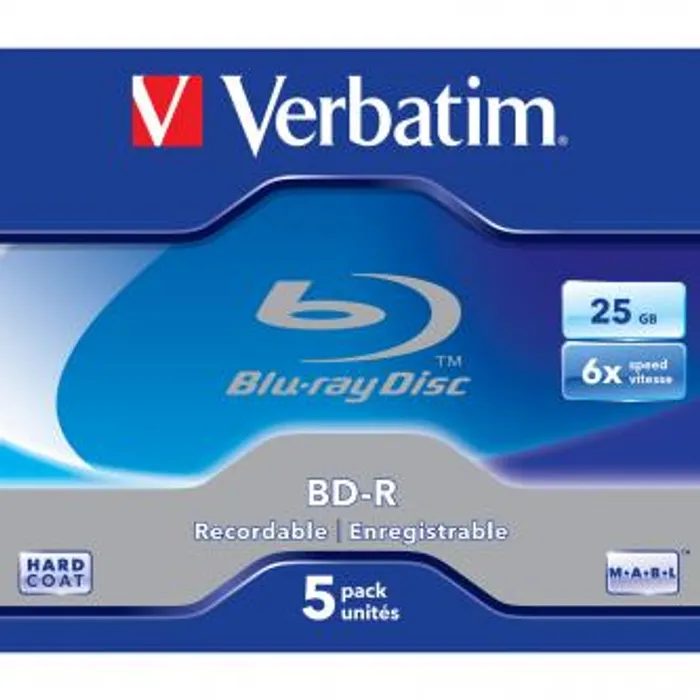 Hauptproduktbild Verbatim BD-R, Single Layer 25GB, jewel box, 43715, 6x, 5-pack, pro archivaci dat