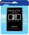 Verbatim extern Festplatte, Store N Go, 2.5", USB 3.0 (3.2 Gen 1), 2TB, 53177, schwarz