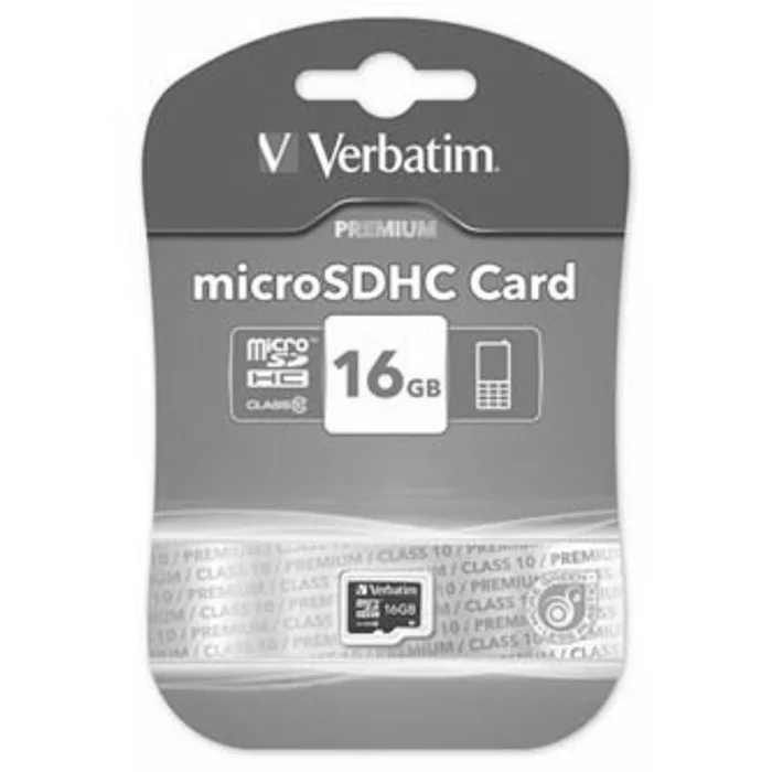 Hauptproduktbild Verbatim Micro Secure Digital Card, 16GB, micro SDHC, 44010, UHS-I U1 (Class 10), bez ada