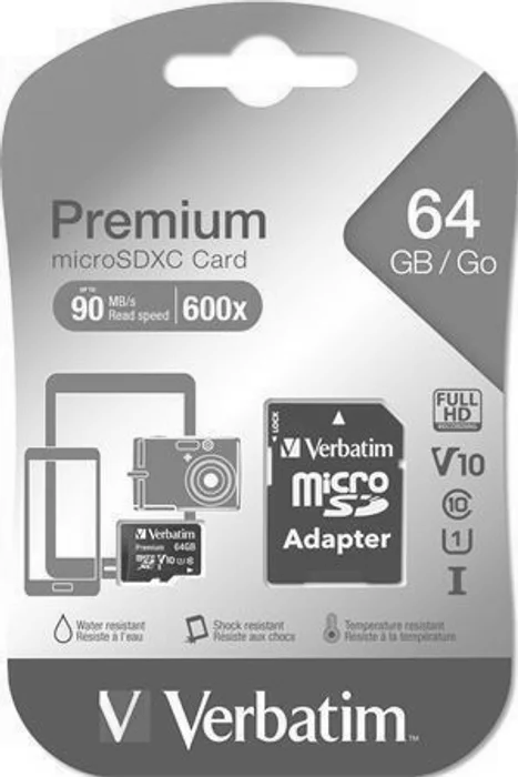 Hauptproduktbild Verbatim Micro Secure Digital Card, 64GB, micro SDXC, 44084, UHS-I U1 (Class 10), s adapt