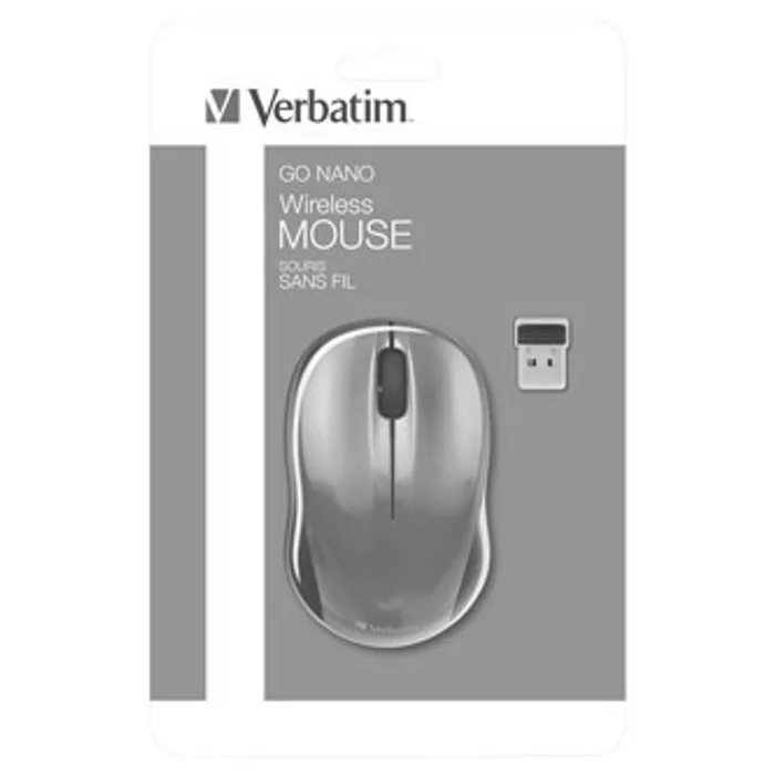Hauptproduktbild Verbatim Myš Go Nano 49043, 1600DPI, 2.4 [GHz], optická, 3tl., 1 kolečko, bezdrátová, růž