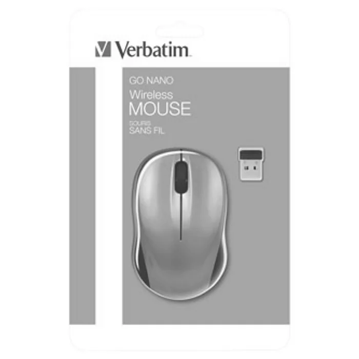 Hauptproduktbild Verbatim Myš Go Nano 49044, 1600DPI, 2.4 [GHz], optická, 3tl., 1 kolečko, bezdrátová, mod