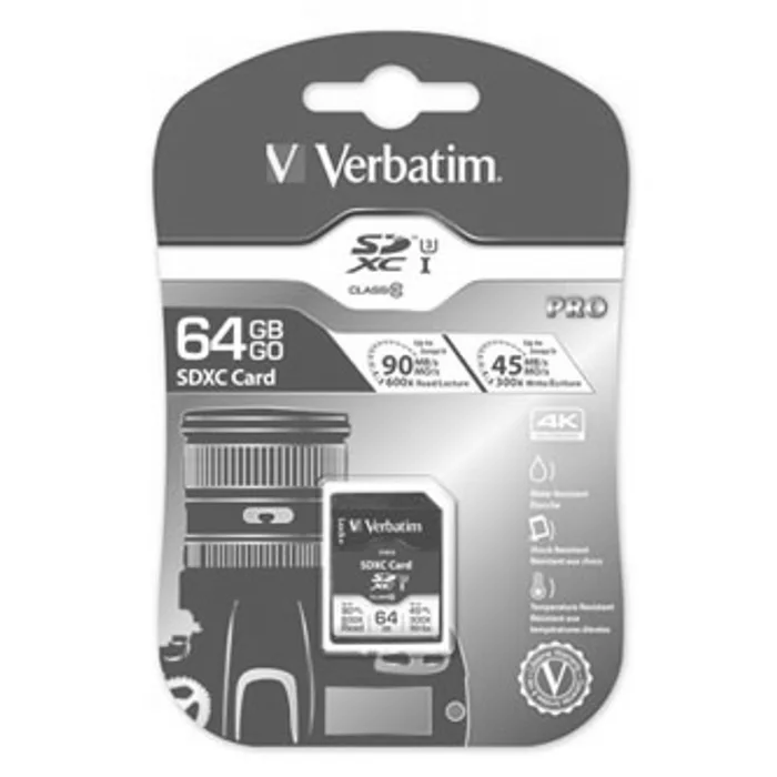 Hauptproduktbild Verbatim paměťová karta SDXC Pro, 64GB, SDXC, 47022, UHS-I U3