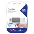 Verbatim USB-Stick, 2.0, 128 GB, DataBar, grau, 49456, für die Datenspeicherung