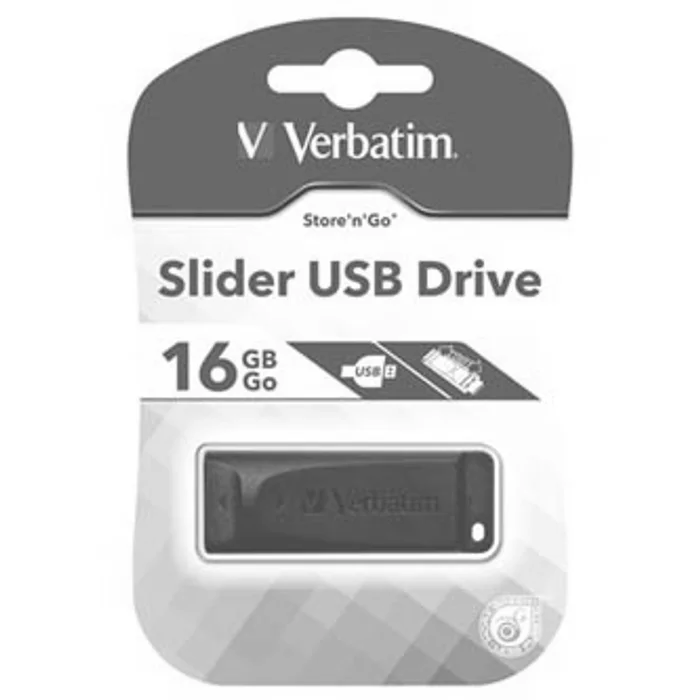 Hauptproduktbild Verbatim USB flash disk, USB 2.0, 16GB, Slider, Store N Go, černý, 98696, USB A, s výsuvn