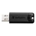 Verbatim USB flash disk, USB 3.0 (3.2 Gen 1), 256GB, PinStripe, Store N Go, schwarz, 49320, USB A, mit herausziehbarem Konnektro