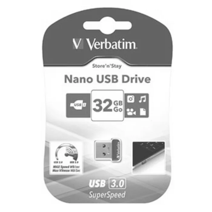 Hauptproduktbild Verbatim USB flash disk, USB 3.0 (3.2 Gen 1), 32GB, Nano, Store N Stay, modrý, 98710, USB