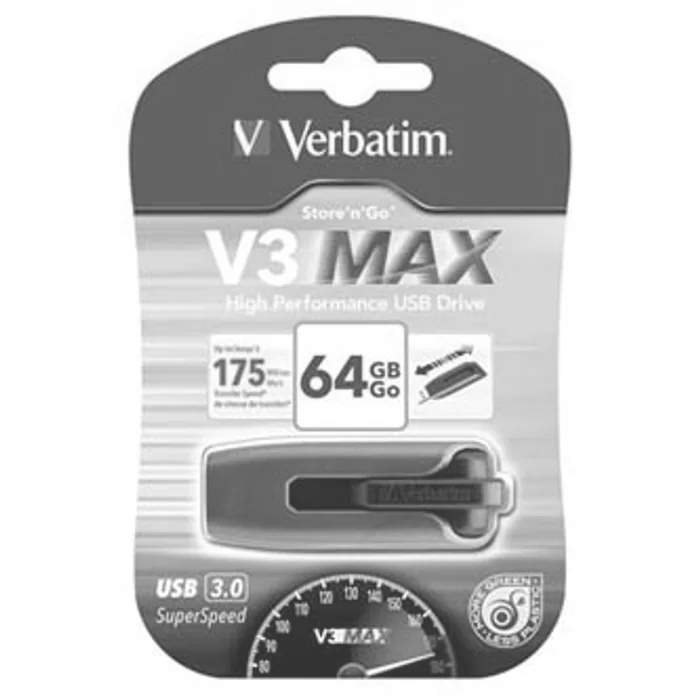 Hauptproduktbild Verbatim USB flash disk, USB 3.0 (3.2 Gen 1), 64GB, V3 MAX, Store N Go, modrý, 49807, USB