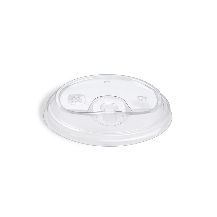 Hauptproduktbild Víčko s otvorem na pití (rPET) bez slámky průhledné pro kelímek průměr 90mm [100 ks]