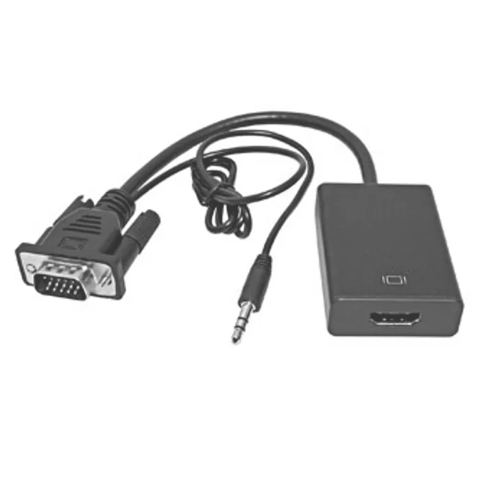 Hauptproduktbild Video Redukce, VGA-HDMI, VGA (15) M + Jack (3,5mm) M-HDMI F, 0, černá