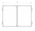 Innentischvitrine vertikal 120x180cm - blauer Textilfilz