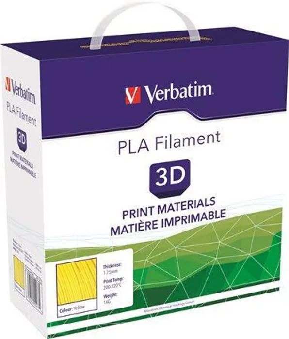 Hauptproduktbild Vlákno PLA pro 3D tiskárny, žlutá, 1,75 mm, 1kg, cívka, VERBATIM