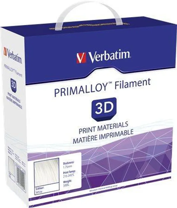 Hauptproduktbild Vlákno pro 3D tiskárny PRIMALLOY, bílá, 1,75 mm, VERBATIM
