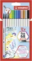 Fasermarker mit flexibler Pinselspitze STABILO Pen 68 Pinsel – 12-teiliges Set