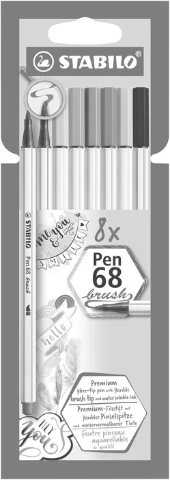 Hauptproduktbild Vláknový fix s flexibilním štětcovým hrotem STABILO Pen 68 brush - 8 ks sada
