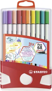 Fasermarker mit flexibler Pinselspitze STABILO Pen 68 Pinsel Colorparade - 20 Stk