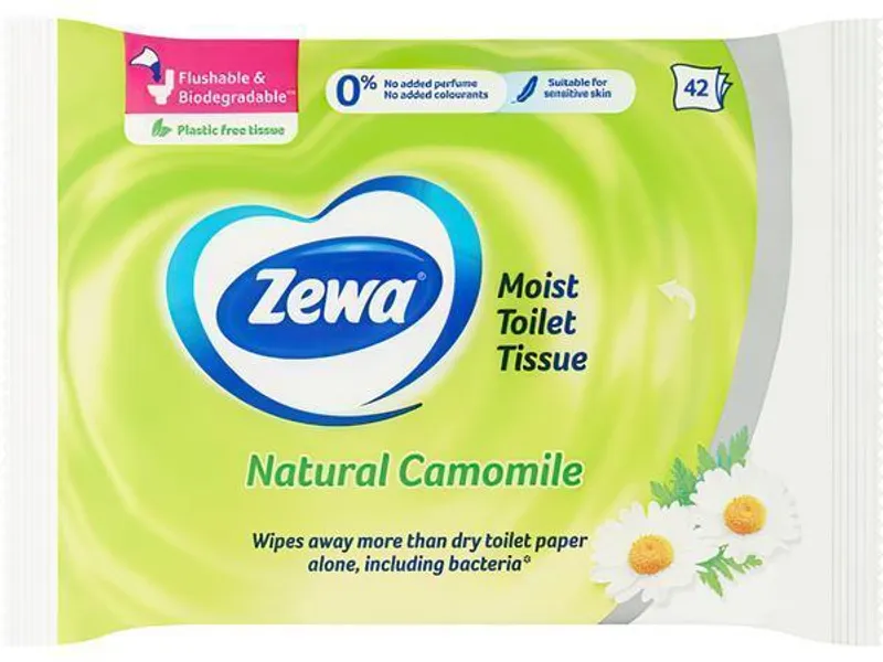 Hauptproduktbild Vlhčený toaletní papír, 42ks, ZEWA, heřmánek
