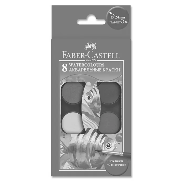 Hauptproduktbild Vodové barvy 24mm, 8 barev Faber Castell 125008