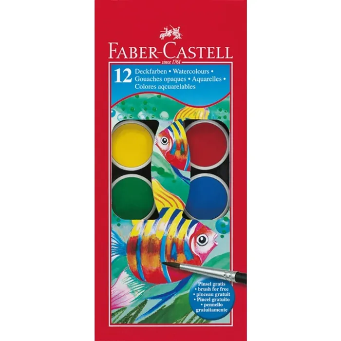Hauptproduktbild Vodové barvy 30mm, 12barev Faber Castell 125012