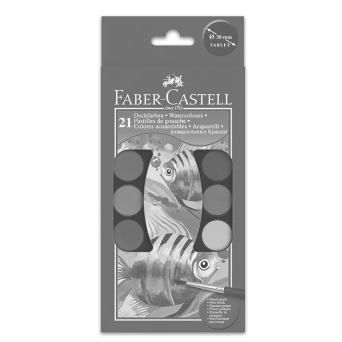 Hauptproduktbild Vodové barvy 30mm, 21 barev Faber Castell