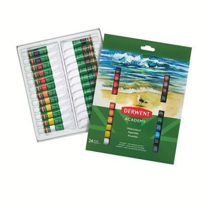 Hauptproduktbild Vodové barvy "Academy", 24 ks, 12 ml, DERWENT