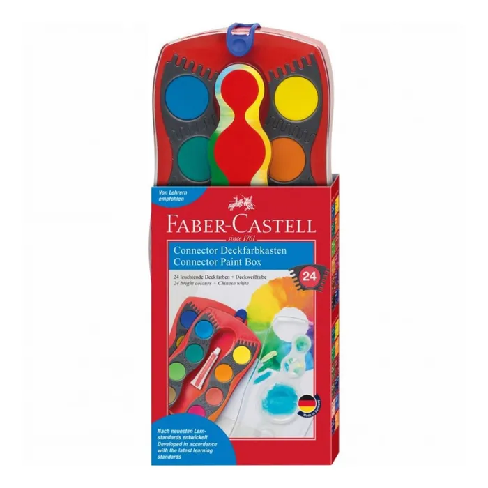Hauptproduktbild Vodové barvy Faber-Castell Connector 24 barev, průměr 30 mm