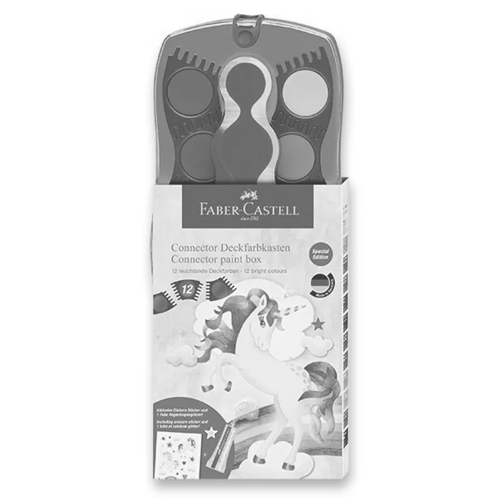Hauptproduktbild Vodové barvy Faber-Castell Connector Unicorn 12 barev, průměr 30 mm