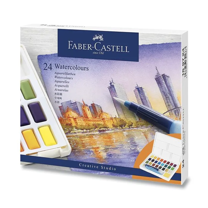 Hauptproduktbild Vodové barvy Faber-Castell s paletkou 24 barev