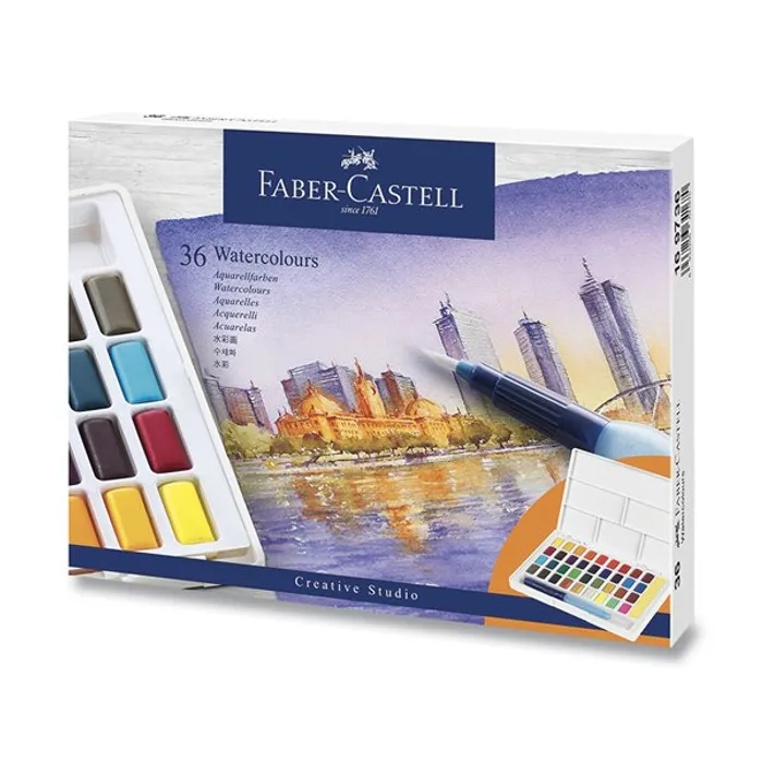 Hauptproduktbild Vodové barvy Faber-Castell s paletkou 36 barev