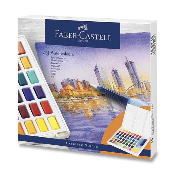 Hauptproduktbild Vodové barvy Faber-Castell s paletkou 48 barev