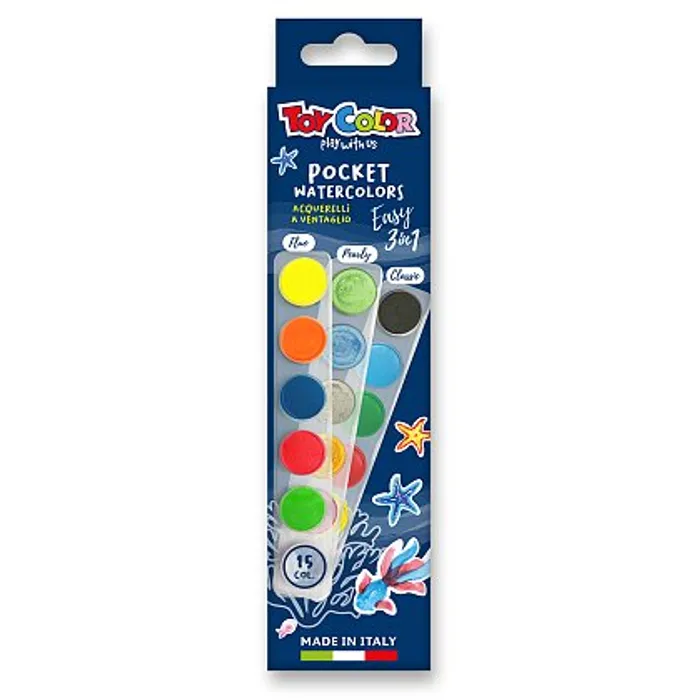 Hauptproduktbild Vodové barvy Pasuto Toy Color - 15 barev, 22 mm