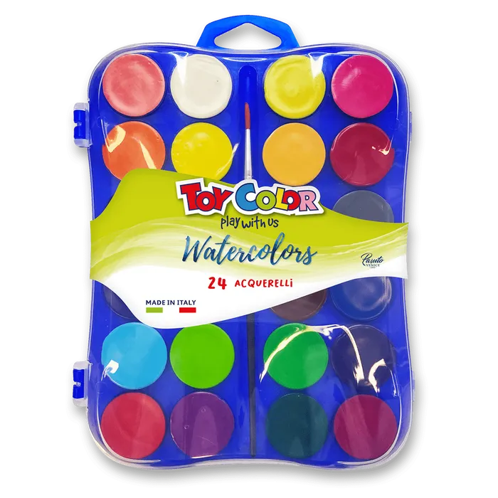 Hauptproduktbild Vodové barvy Pasuto Toy Color - 24 barev, 30 mm