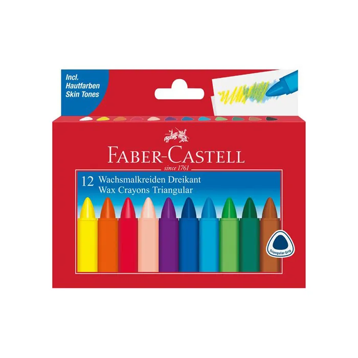 Hauptproduktbild Voskovky Faber-Castell Wax Triangular Crayons 12 barev, trojhranné