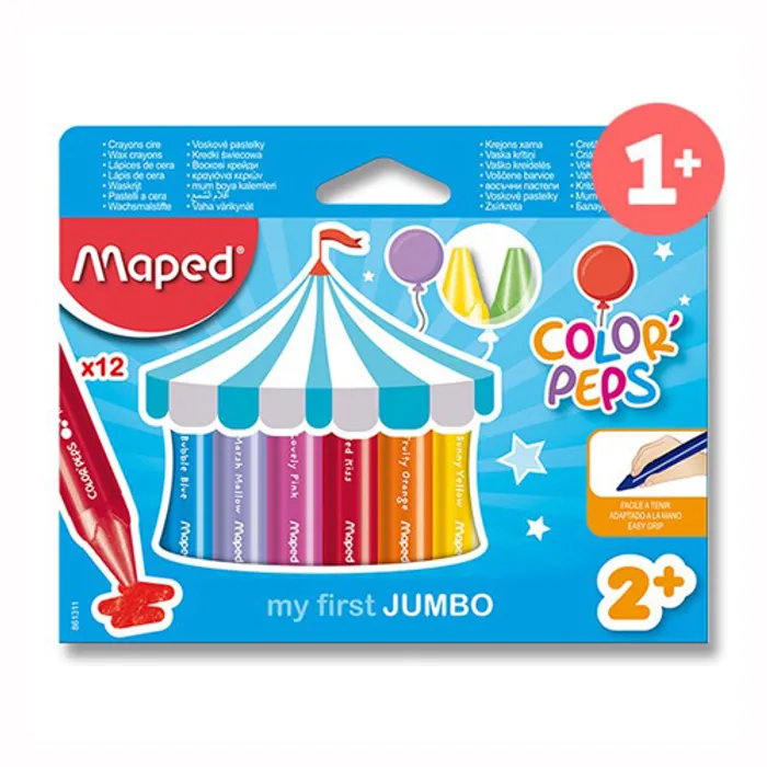 Hauptproduktbild Voskovky Maped Wax JUMBO, trojhranné 12 barev