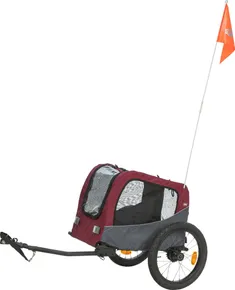 Fahrradanhänger, S: 56 × 64 × 61/125 cm, bis 15 kg, grau/rot