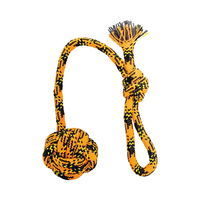 Hauptproduktbild Vrhací bavlněné lano s míčem HipHop ROPE o 7cm / 48 cm, neon oranžová, černá, žlutá